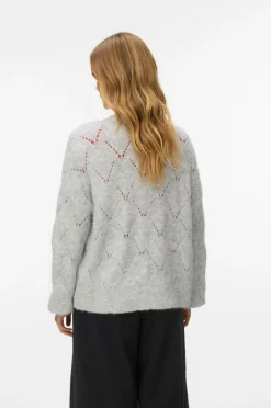 Vero Moda Cardigan vmShell LS O-neck Light grey melange Best