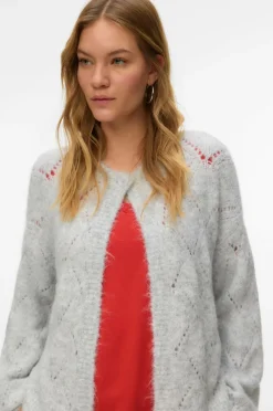 Vero Moda Cardigan vmShell LS O-neck Light grey melange Best