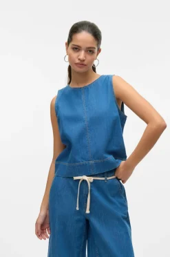 Vero Moda Denimvest vmJessica SL Denim Top Vi3493 Light blue denim Hot