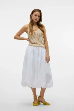 Vero Moda Nederdel vmFriba MW 7/8 Balloon Skirt Wvn GA Snow white Online