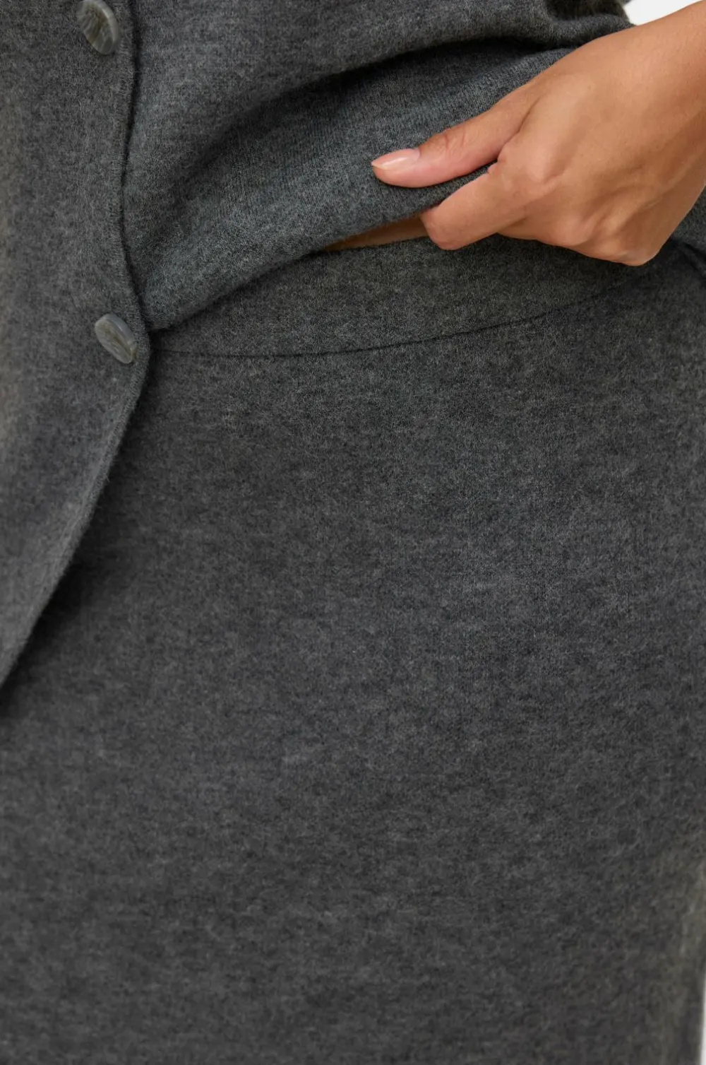 Vero Moda Curve Nederdele>Nederdel vmcBrisa NW 7/8 Medium grey melange