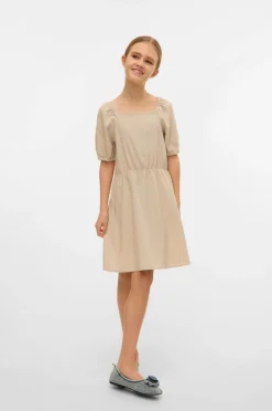 Vero Moda Girl Kjole vmMymilo S/S Short Dress Wvn GA Girl Silver lining Sale