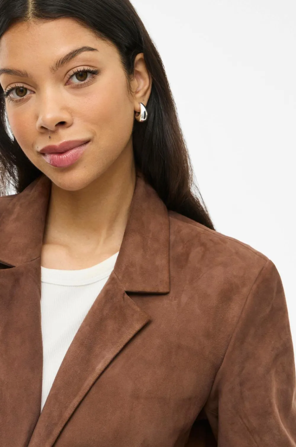 Vila Blazere & Veste>Blazer i ruskind viSuede L/S Downtown brown