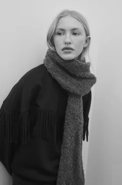 Vila Tørklæder & Halstørklæder>Halstørklæde viJanis Boucle Knit Dark grey melange