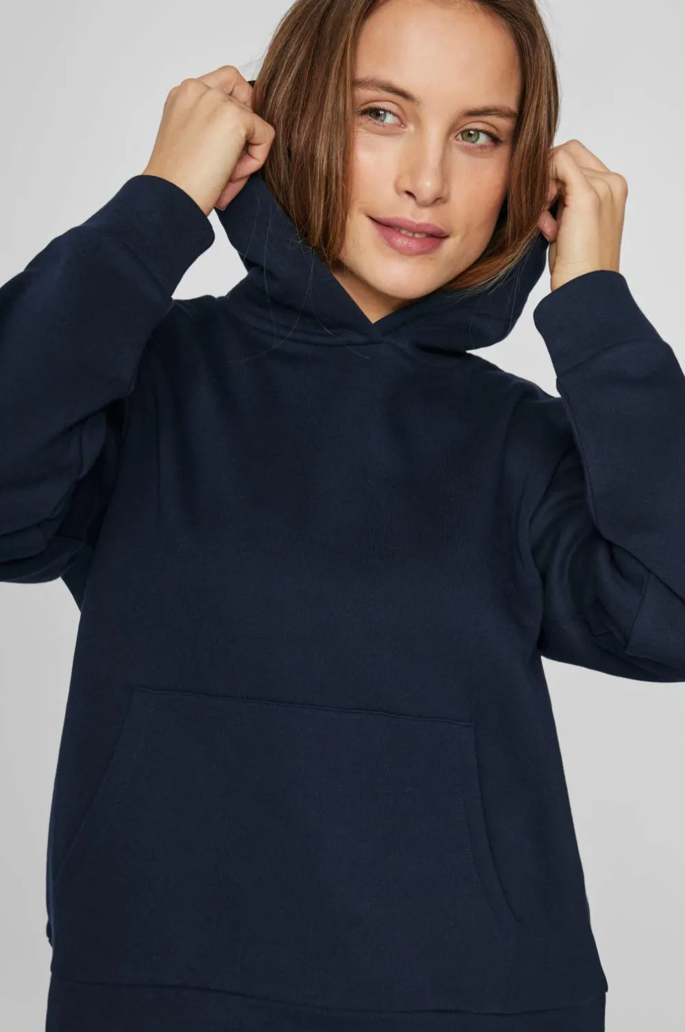 Vila Hættetrøje viHuris L/s Loose Sweat Hoodie/pb Navy blazer