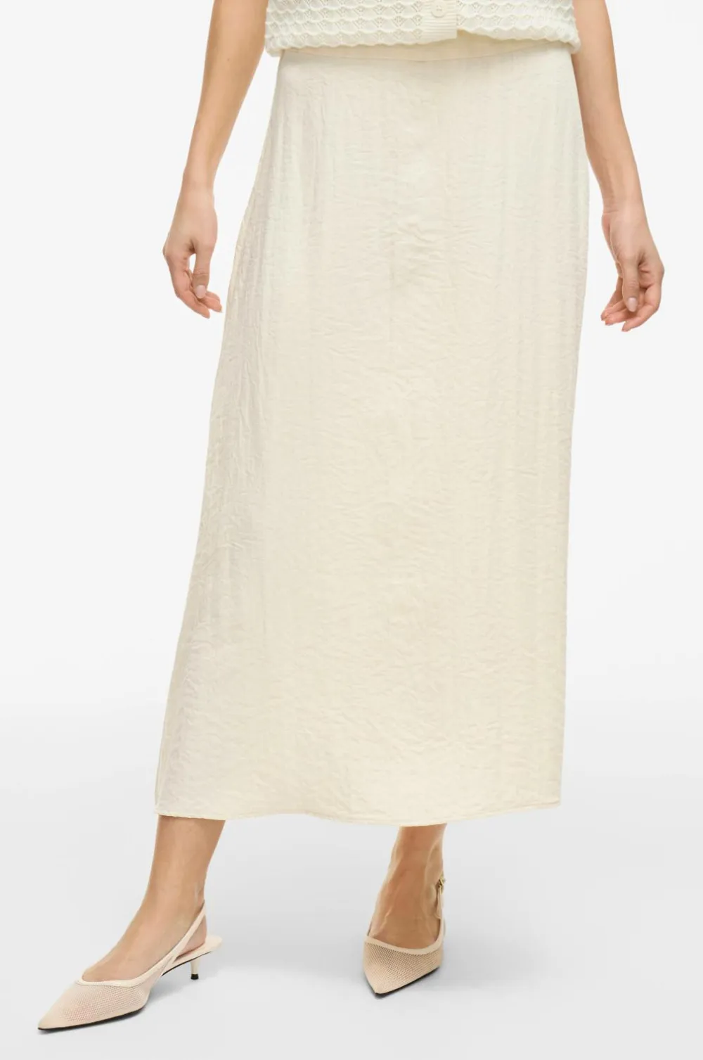 Vila Nederdel viFreja HW Ankle Skirt/tes Birch New