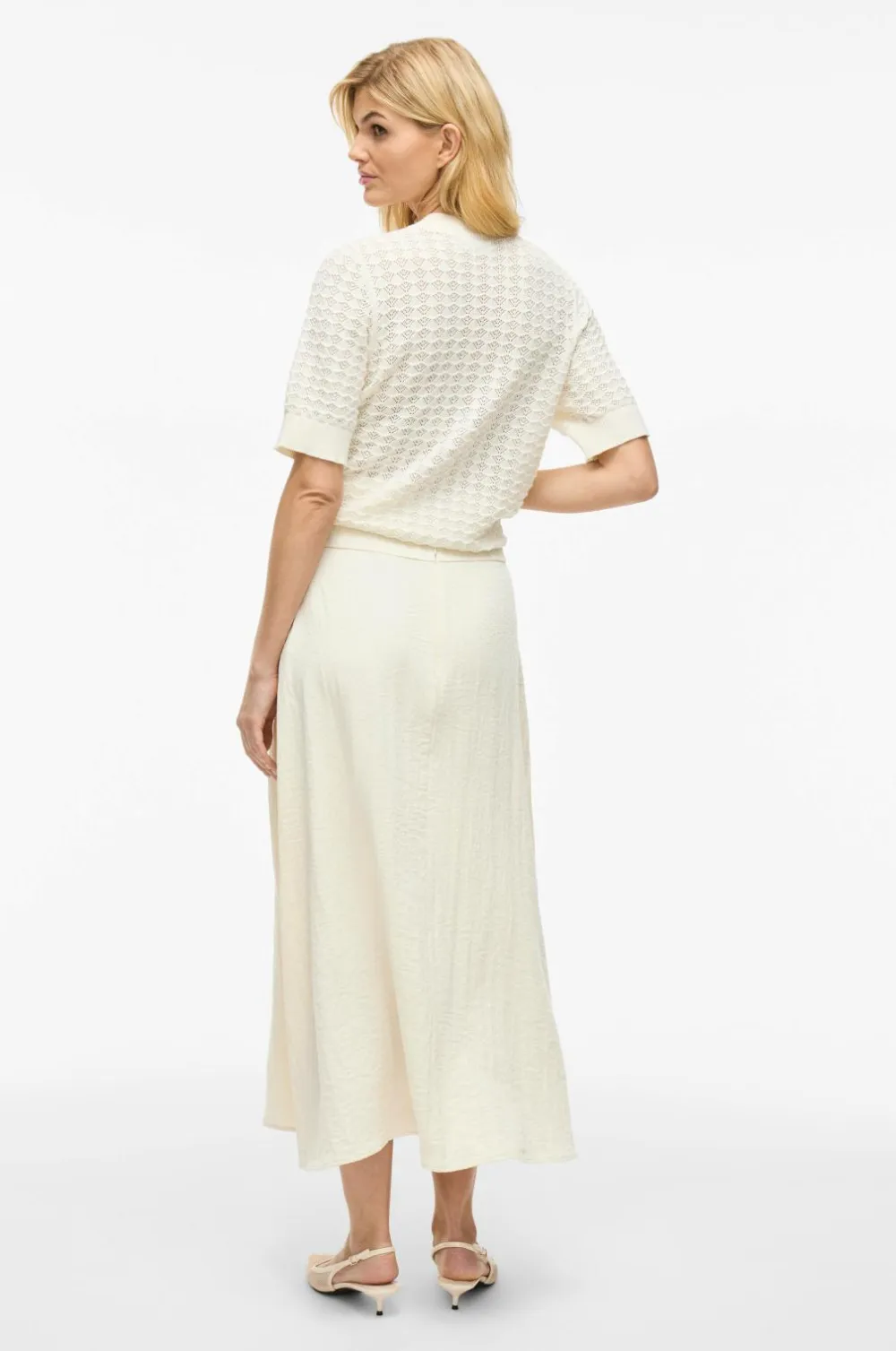 Vila Nederdel viFreja HW Ankle Skirt/tes Birch New