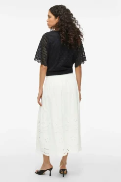 Vila Nederdel viMette HW Midi Skirt Snow white Outlet