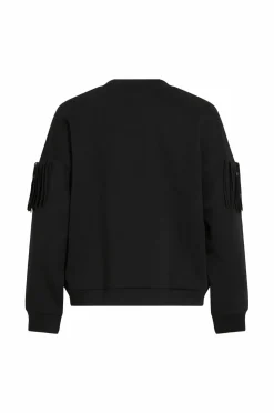Vila Sweatshirts & Hoodies>Sweatshirt viReflect L/S O-neck Fringe Black beauty
