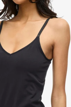 Vila Underkjole viMacie V-neck S/L Seamless Black beauty