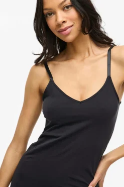Vila Underkjole viMacie V-neck S/L Seamless Black beauty