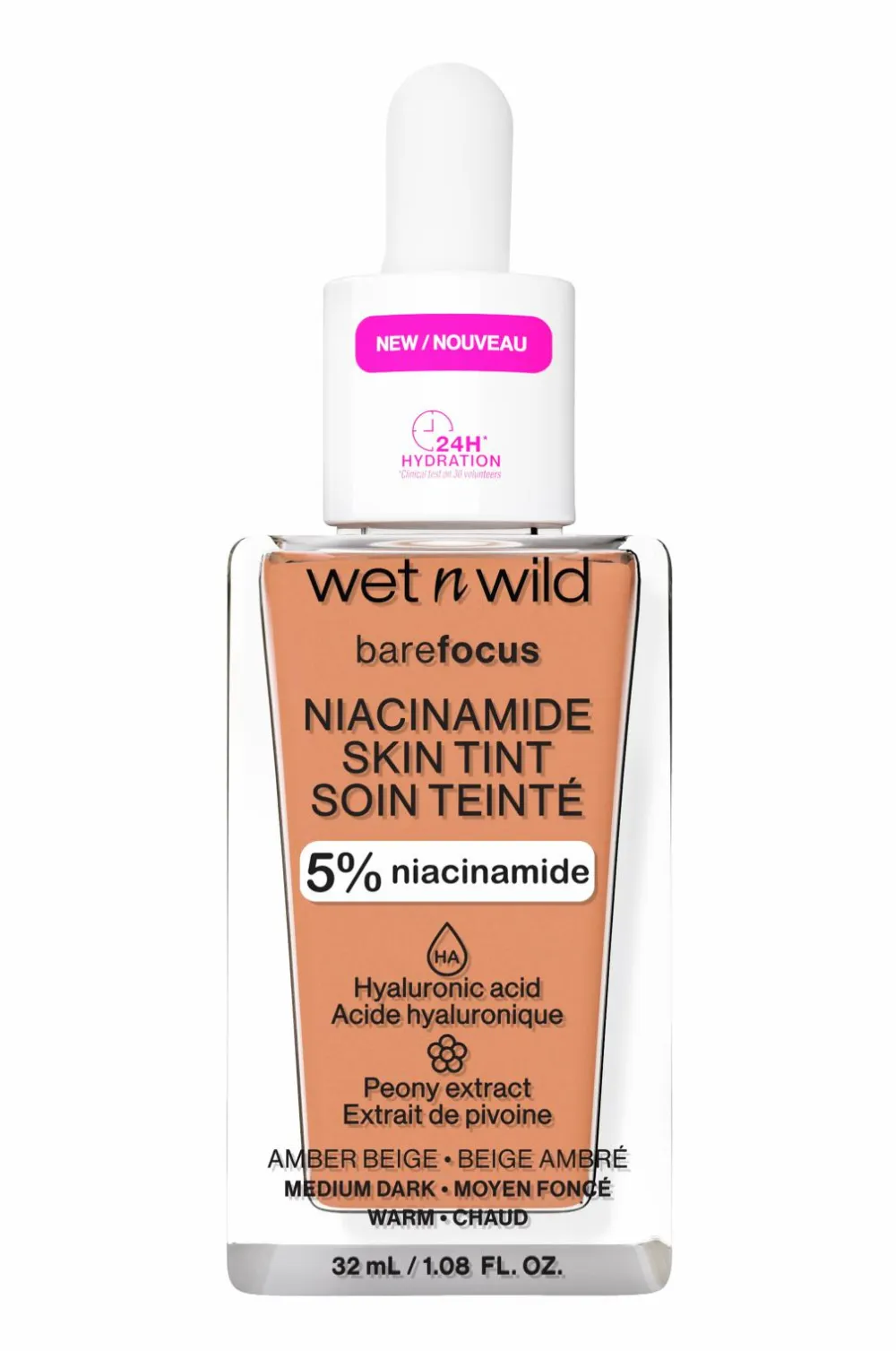 Wet n Wild Bare Focus Niacinamide Skin Tint Amber Beige New