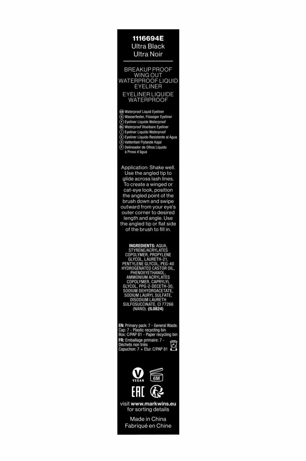 Wet n Wild Øjne>Proof Wing Out Waterproof Liquid Eyeliner Ultra Black