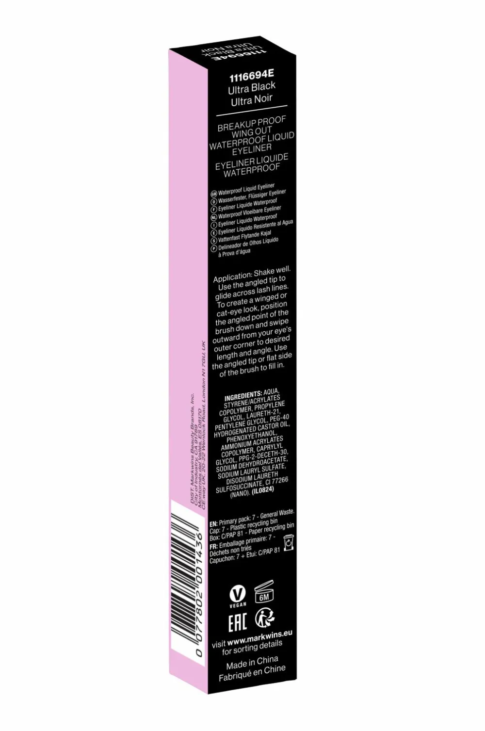 Wet n Wild Øjne>Proof Wing Out Waterproof Liquid Eyeliner Ultra Black