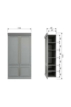 WOOOD Garderobeskab Organize, 215x110x44 cm Mist Outlet