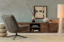 WOOOD Gulvlampe Loft Black/natural Clearance