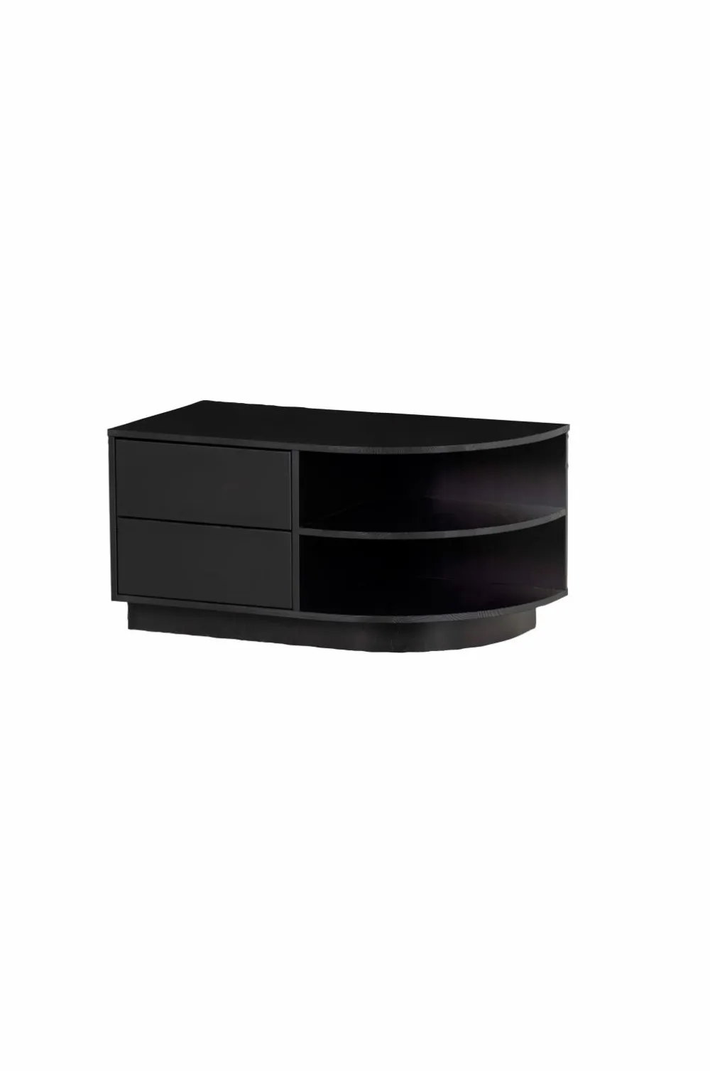 WOOOD Tv-Bænke>TV-bænk Finca rund højre 78 cm Sort mat sort
