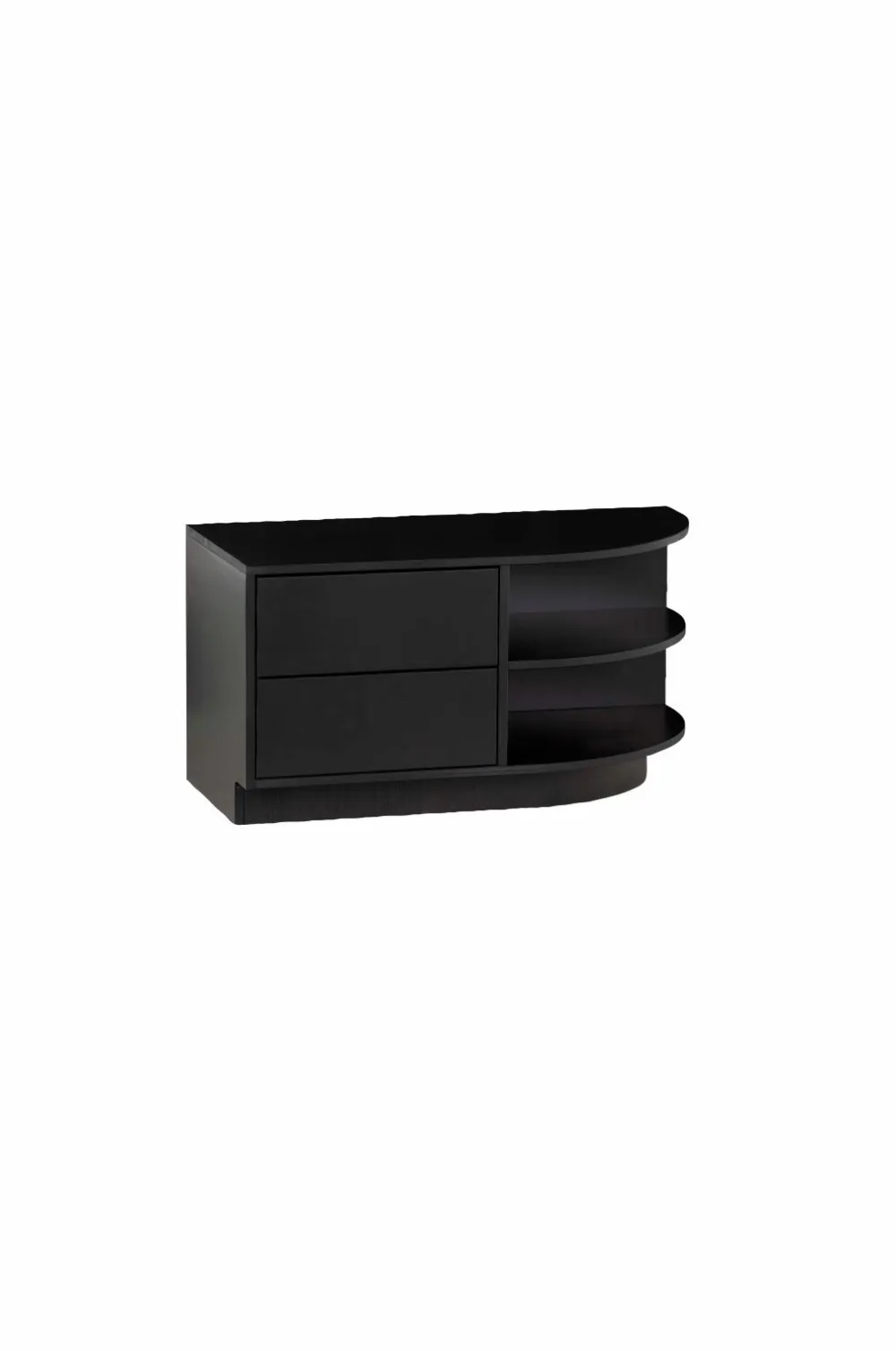 WOOOD Tv-Bænke>TV-bænk Finca rund højre 78 cm Sort mat sort