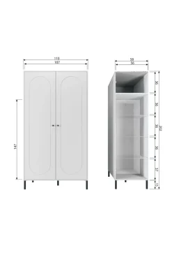 WOOOD Xina Garderobe Sky grå Outlet