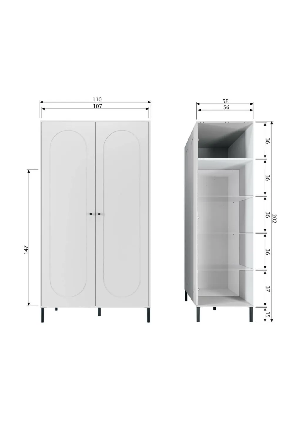 WOOOD Xina Garderobe Sky grå Outlet
