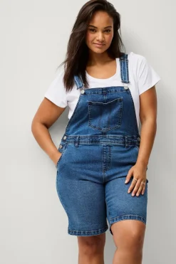 Zizzi Denimshorts jEvlia Dungaree Shorts Light blue denim Sale
