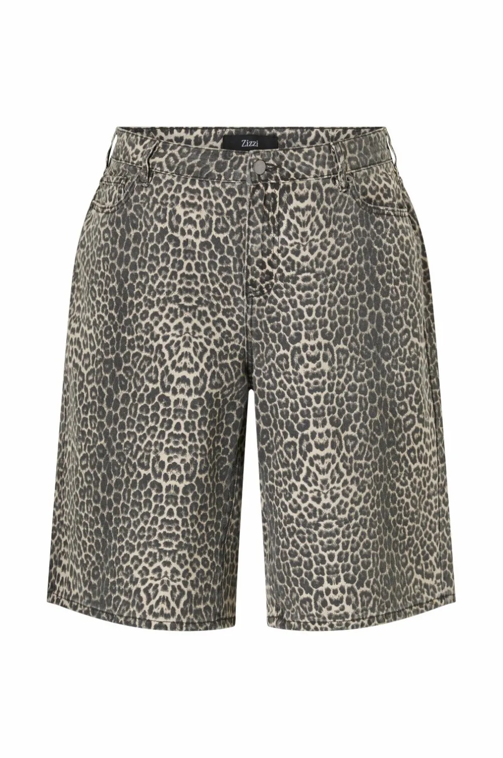 Zizzi Denimshorts jLeona Bermuda Shorts Leopard Sale