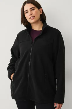 Zizzi Fleecejakke aOdi Black Outlet