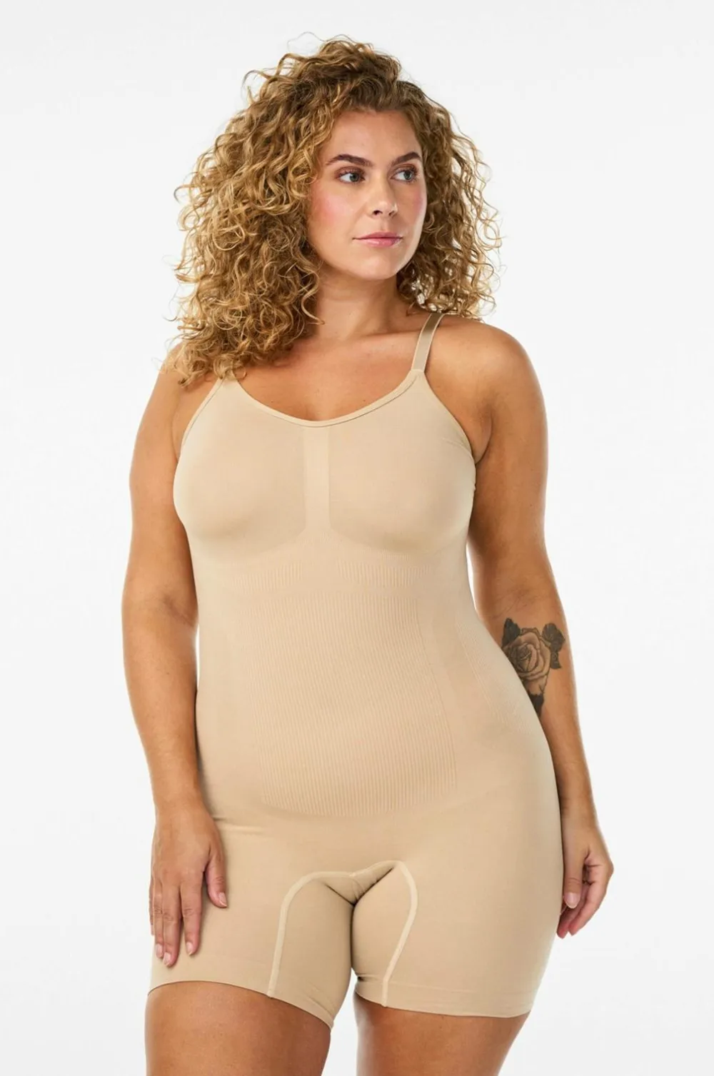 Zizzi Shaping>Formende jumpsuit Shapewear - medium support Nude