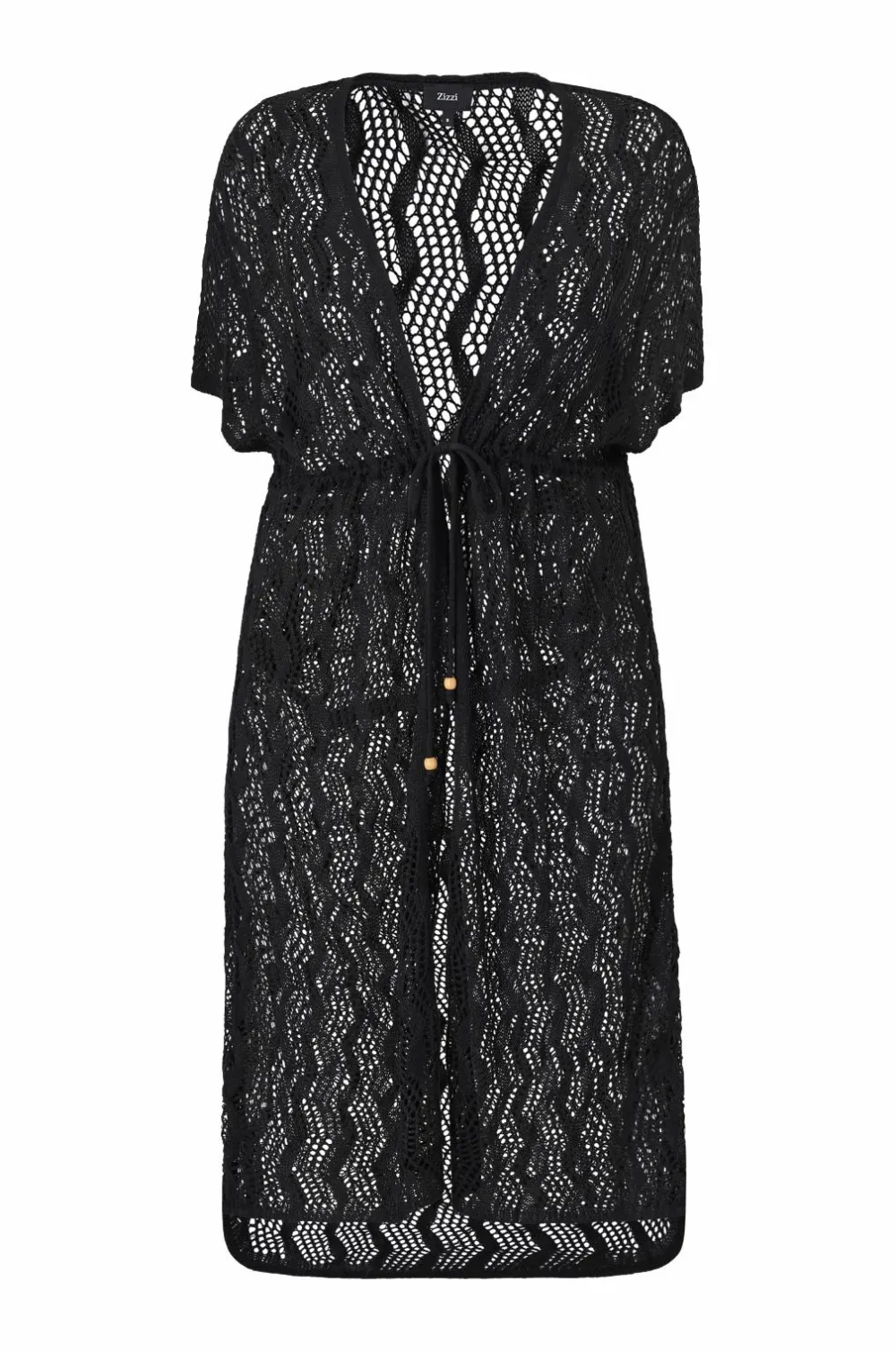 Zizzi Strandtøj>Kimono sMaper S/S Kimono Black