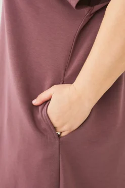 Zizzi Natkjole mAlisa S/S Knee Dress Rose brown New