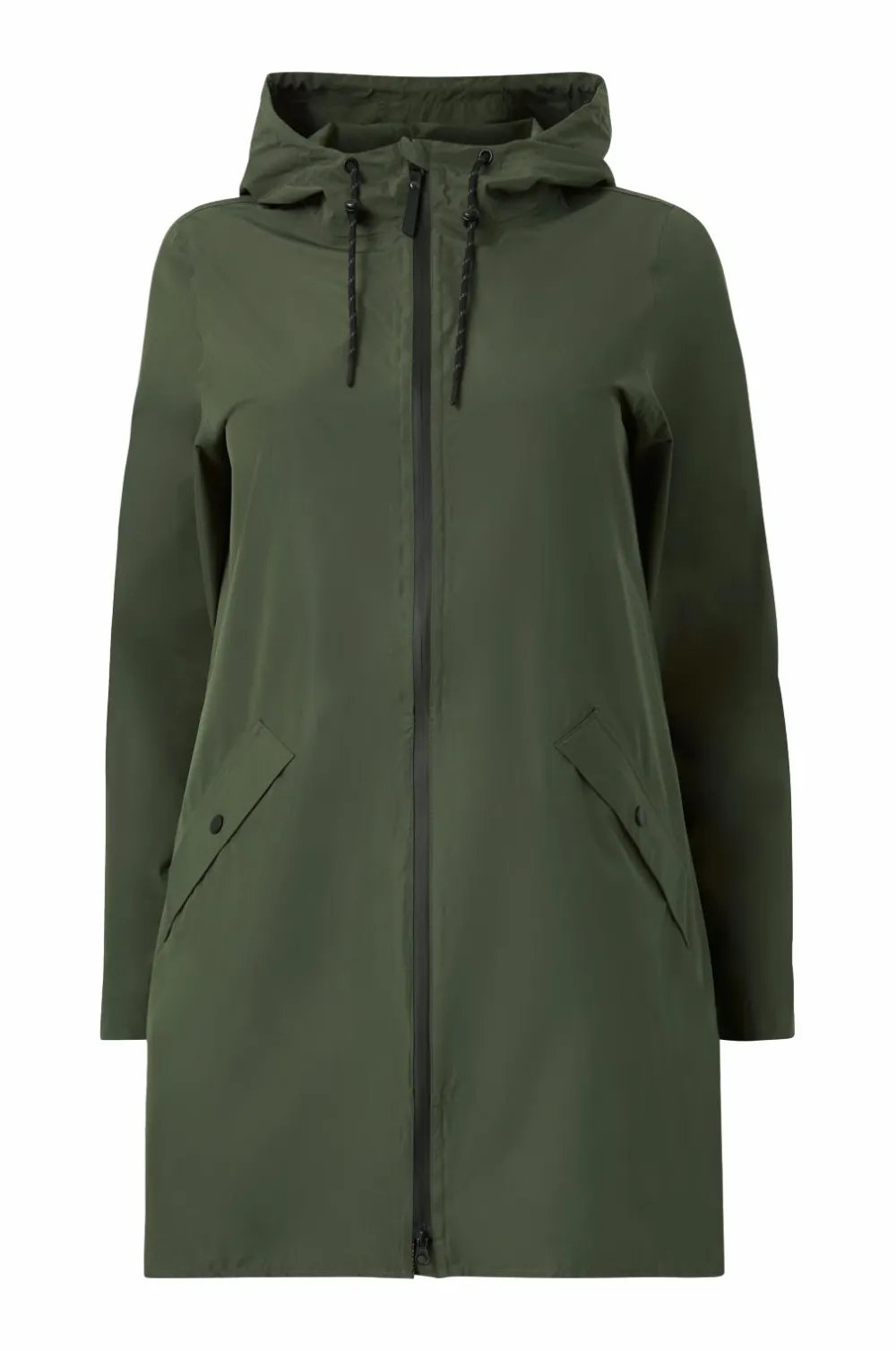 Zizzi Regntøj>Regnjakke caKlara Zip L/S Raincoat Peat