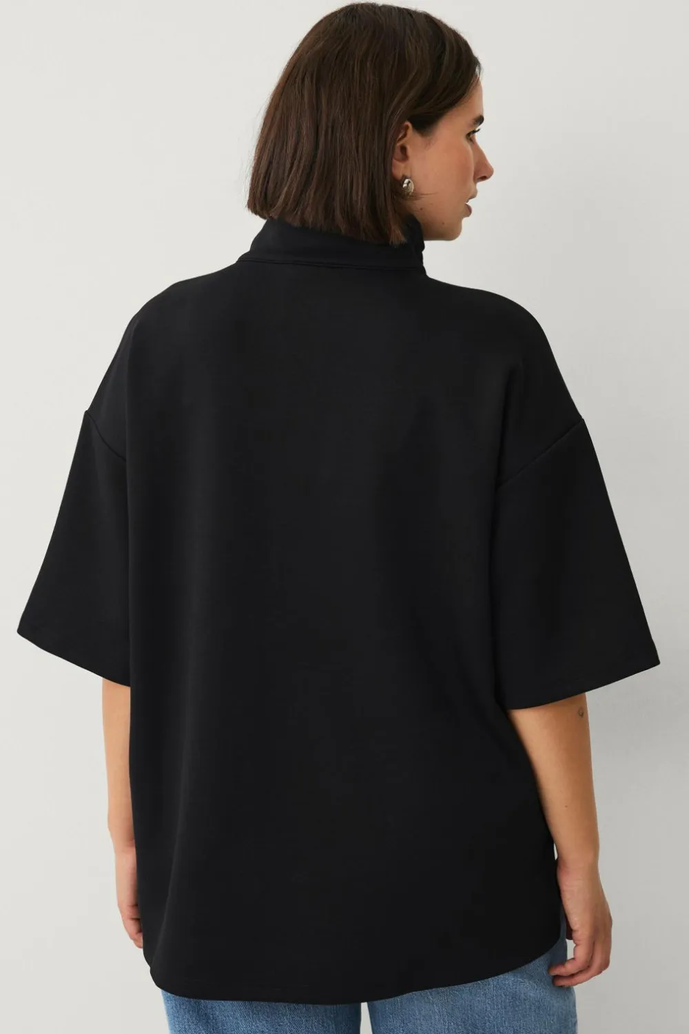 Zizzi Sweatshirts & Hoodies>Sweatshirt caKatalina 1/2 Zip Black