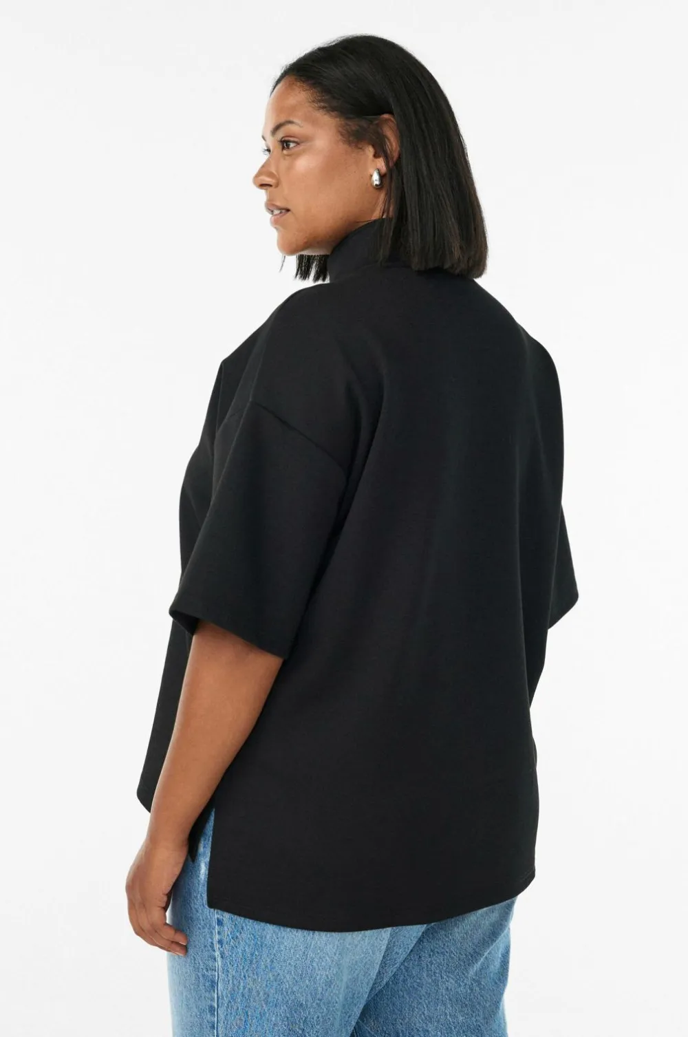 Zizzi Sweatshirts & Hoodies>Sweatshirt caKatalina 1/2 Zip Black