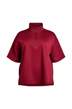Zizzi Sweatshirt caKatalina 1/2 Zip Tawny port Hot