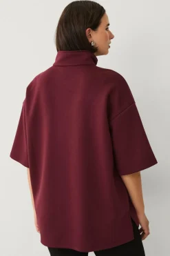 Zizzi Sweatshirt caKatalina 1/2 Zip Tawny port Hot