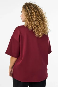 Zizzi Sweatshirt caKatalina 1/2 Zip Tawny port Hot
