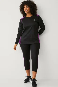 Zizzi Termisk top aSnow L/S Blouse Black W. Charisma Sale