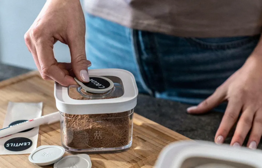 ZWILLING Sæt med holder til etiketter Fresh & Save Cube 3 dele Hvid, gennemsigtig Online